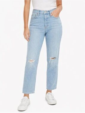 Levi’s Ribcage Straight Ankle Women’s Distressed Jeans Light Wash